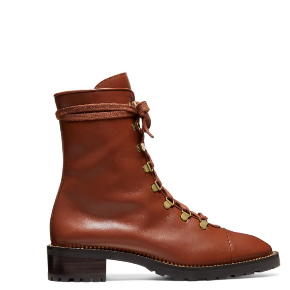 STUART WEITZMAN Kolbie Cognac Size 8 Boots, NEW WITH TAGS, box and dust bag